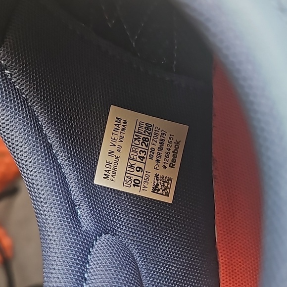 Reebok Classic Sneakers Sz US 10 Blue tones with Orange accents Pre-owned - Picture 8 of 10